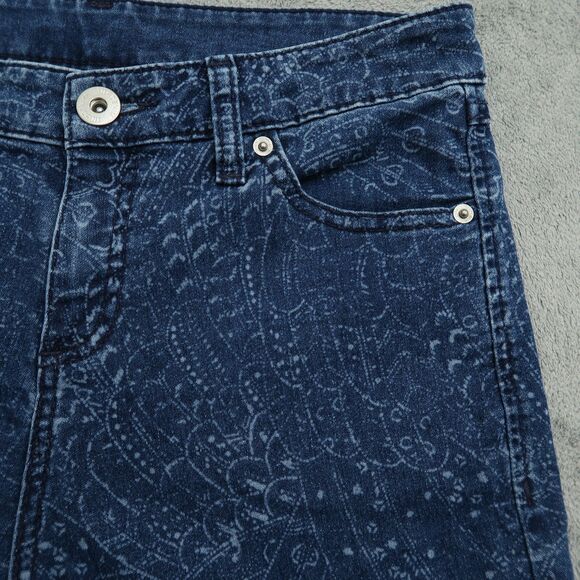 International Concepts Jeans Womens Size 8 Blue Mid-Rise Flare 30" Inseam Fringe - Picture 12 of 15